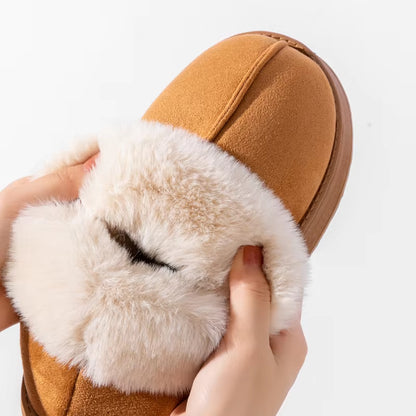 2024 High Quality of Women'S Fashion Snow Boots Fluffy Plush Faux Fur Soft Slippers Winter Indoor Comfortable Home Men'S Shoes